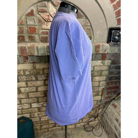 t-shirt graphic tee trees nelon yellow green bright 1990s purple - Picture 7 of 7